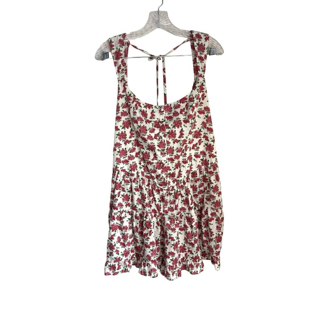 Wild Fable Romper Large Floral Tiered Babydoll Cottagecore NWT Summer Pink